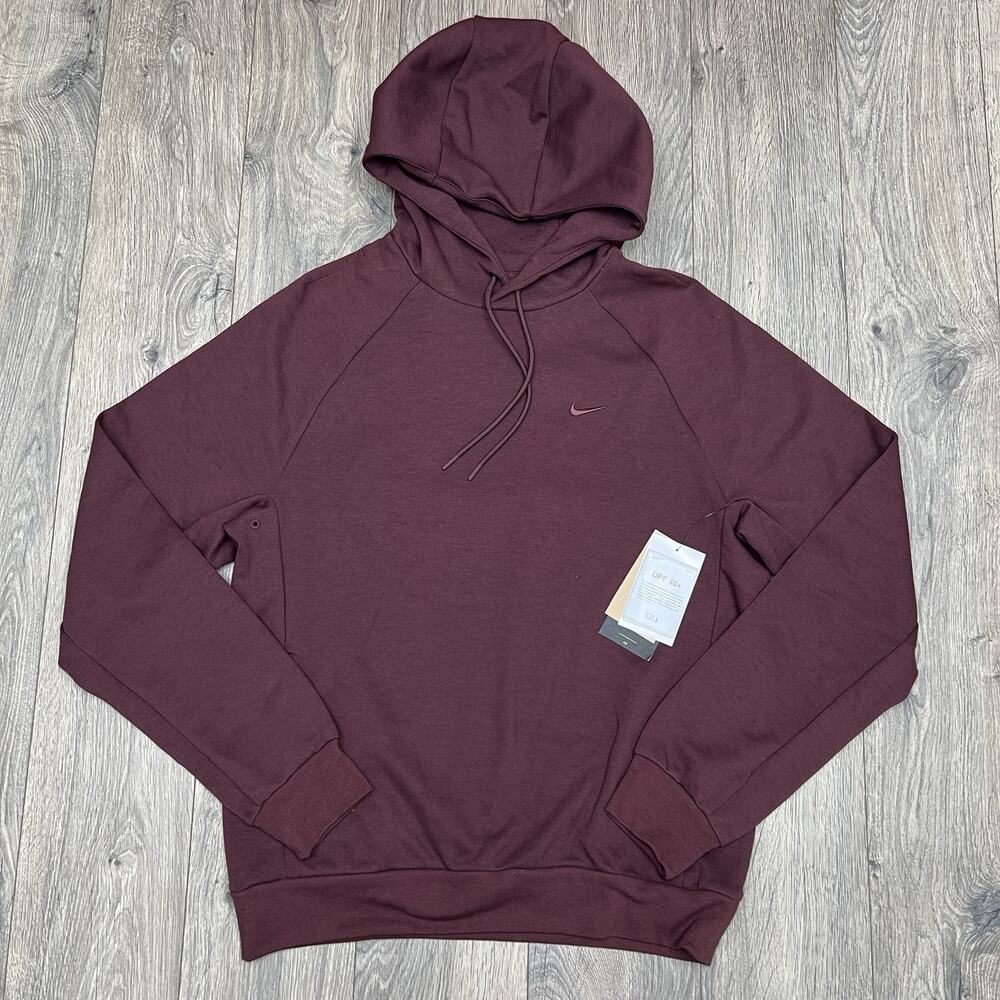 Nike Pullover Hoodie Size Small Mens Burgundy Dri Fit UV Primary Fleece $80